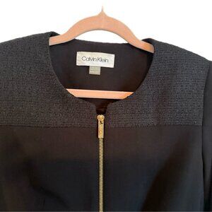 Calvin Klein Black Textured Panel Zip Jacket